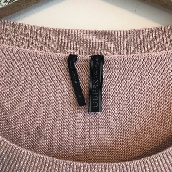 Guess Rose Gold Glitter High Low Sweater - Picture 3 of 7